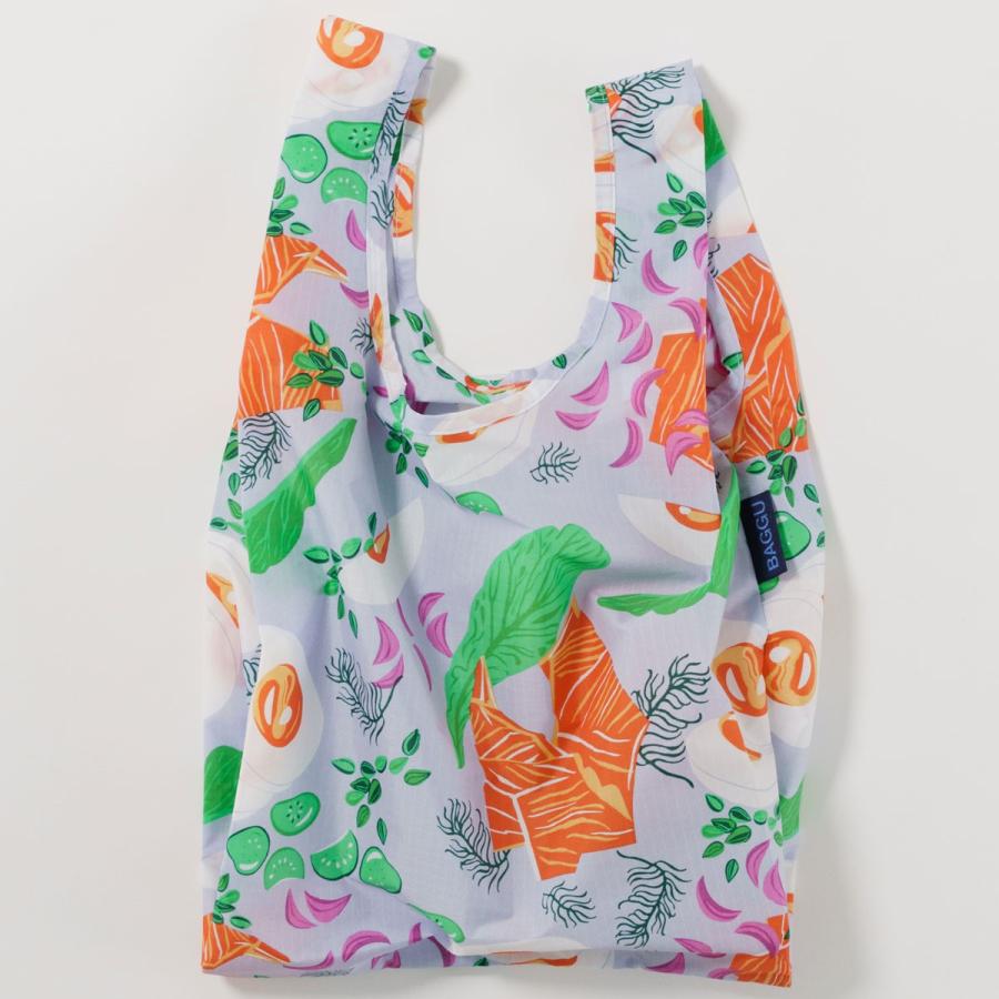 エコバッグ BAGGU 正規品 BABY BAGGU イラストシリーズ 小さめサイズ 折りたたみ ショッピングバッグ バグゥ サーモン＆エッグ | BAGGU