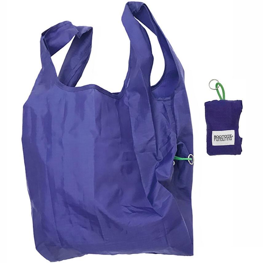 エコバッグ ルートート ルーショッパー レイジー 12リットル ポータブルエコバッグ 携帯 リング付き 折りたたみ ショッピングバッグ ROOTOTE ブルー | ROOTOTE