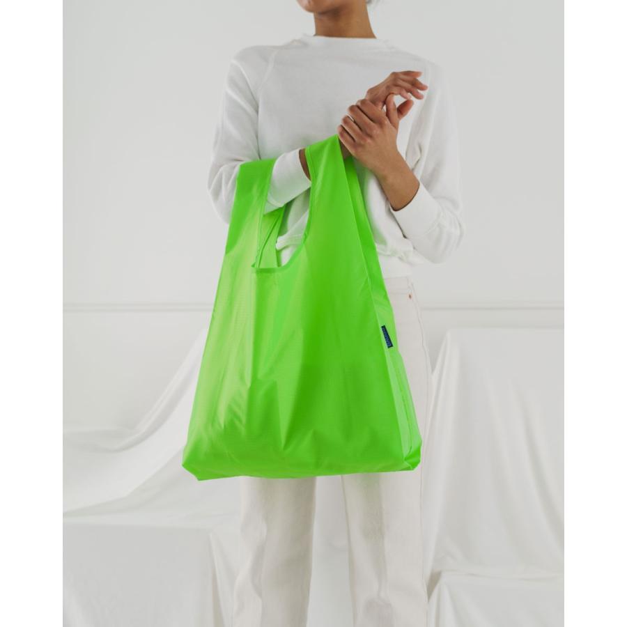 エコバッグ BAGGU 正規品 STANDARD BAGGU 無地 収納ポーチ レジ袋 折りたたみ ショッピングバッグ バグゥ ネオングリーン | BAGGU | 03