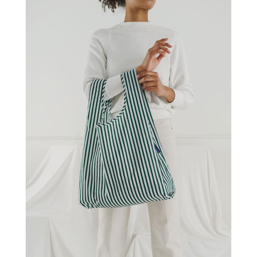 エコバッグ BAGGU 正規品 STANDARD BAGGU おしゃれ 折りたたみ ショッピングバッグ バグゥ ストライプ グリーンxホワイト | BAGGU | 03