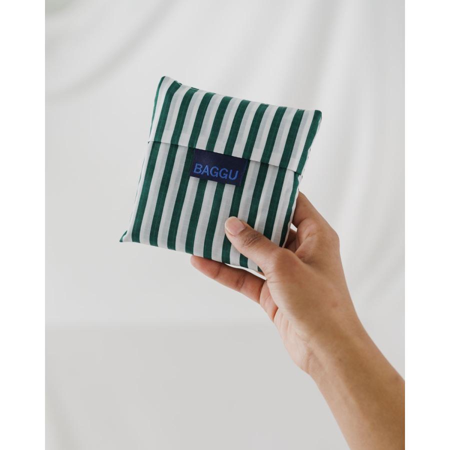 エコバッグ BAGGU 正規品 STANDARD BAGGU おしゃれ 折りたたみ ショッピングバッグ バグゥ ストライプ グリーンxホワイト | BAGGU | 04