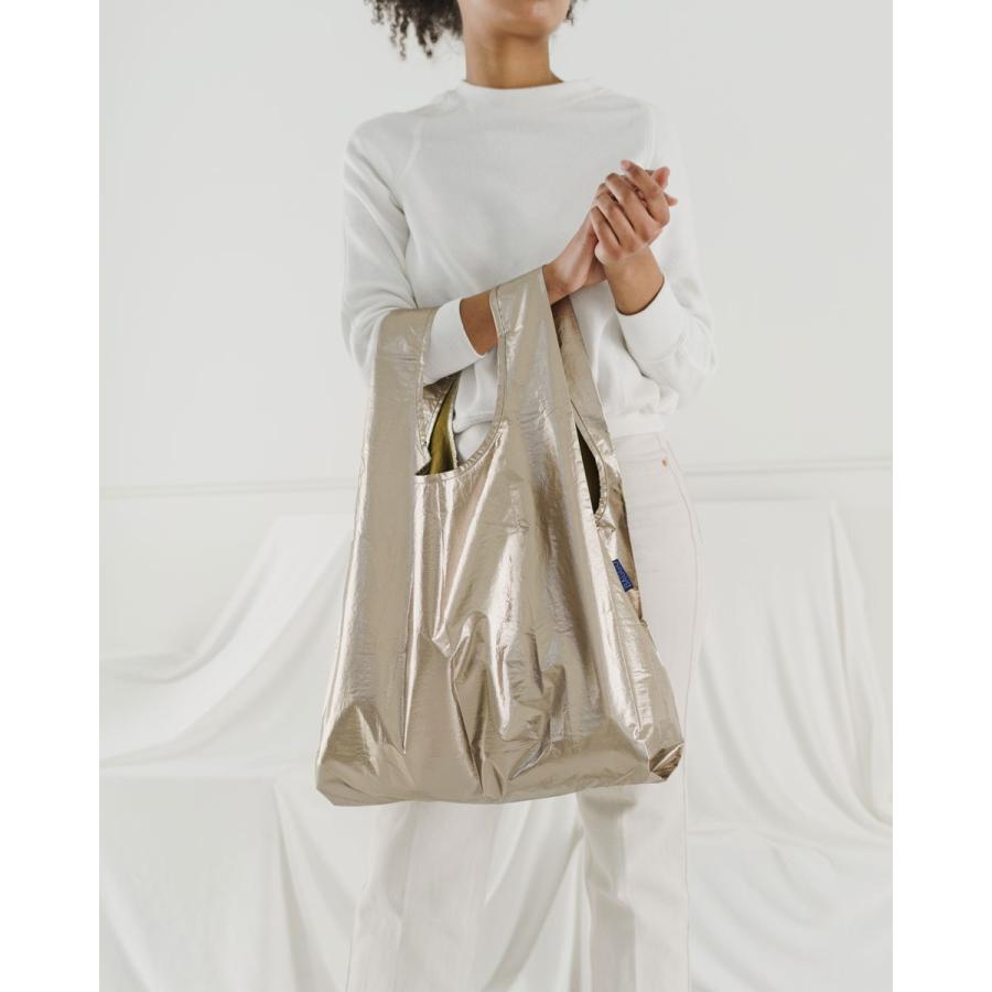 エコバッグ BAGGU 正規品 STANDARD BAGGU メタリックシリーズ 収納ポーチ レジ袋 折りたたみ ショッピングバッグ バグゥ ブロンズメタリック | BAGGU | 03