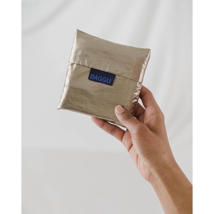 エコバッグ BAGGU 正規品 STANDARD BAGGU メタリックシリーズ 収納ポーチ レジ袋 折りたたみ ショッピングバッグ バグゥ ブロンズメタリック | BAGGU | 04