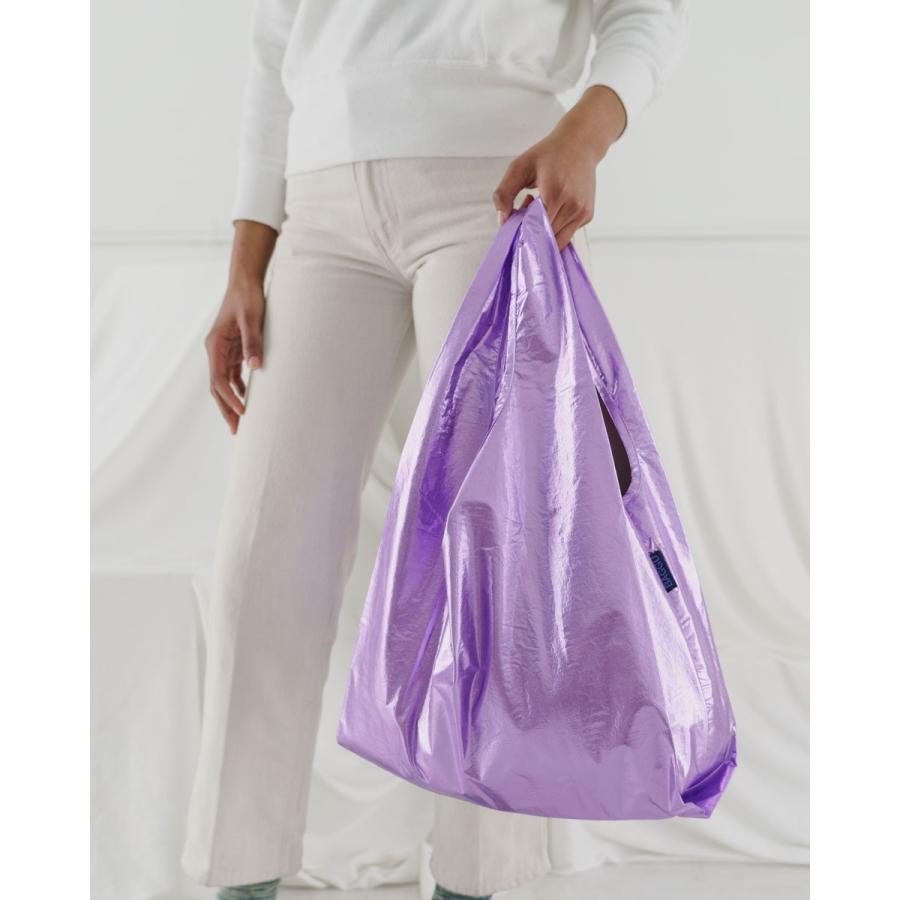 エコバッグ BAGGU 正規品 STANDARD BAGGU メタリックシリーズ 収納ポーチ レジ袋 折りたたみ ショッピングバッグ バグゥ ライラックメタリック | BAGGU | 02