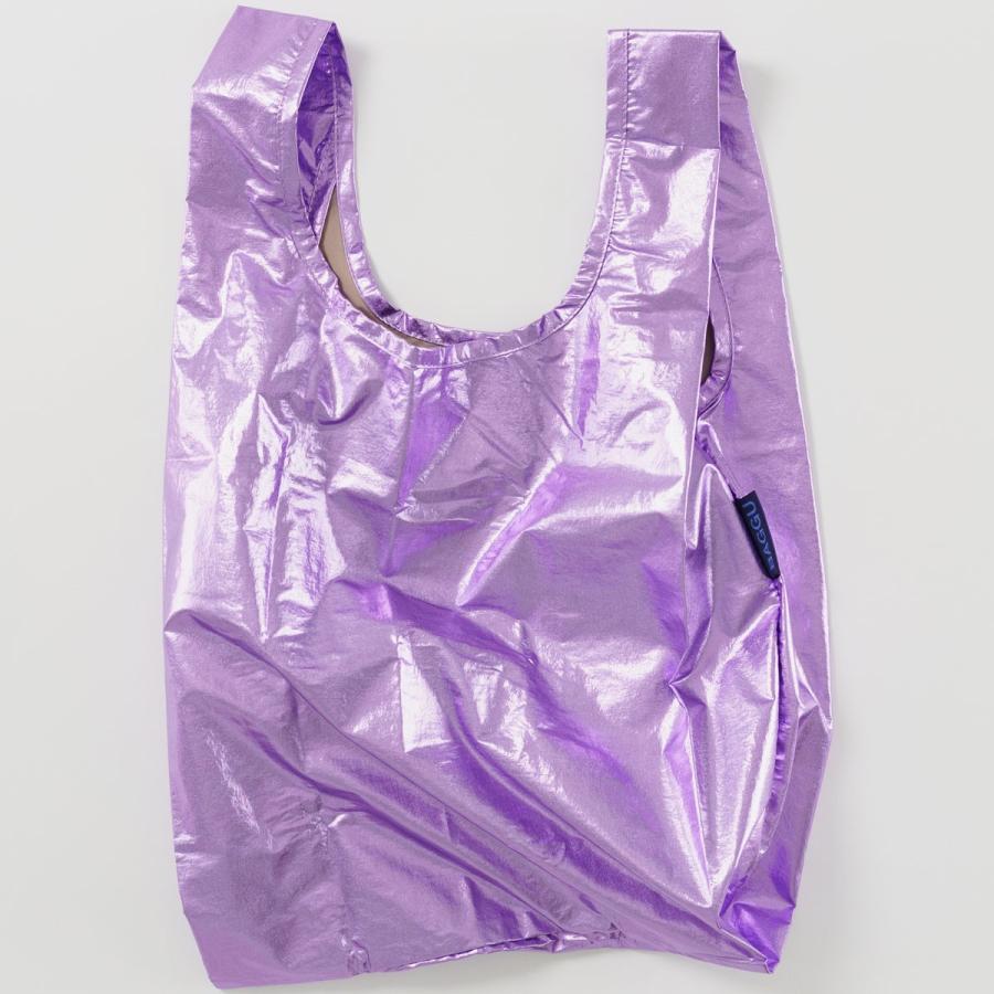 エコバッグ BAGGU 正規品 BABY BAGGU メタリックシリーズ 収納ポーチ レジ袋 折りたたみ ショッピングバッグ バグゥ ライラックメタリック | BAGGU