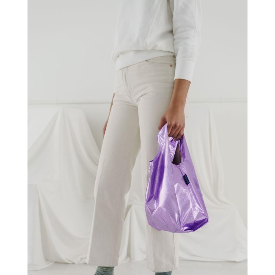 エコバッグ BAGGU 正規品 BABY BAGGU メタリックシリーズ 収納ポーチ レジ袋 折りたたみ ショッピングバッグ バグゥ ライラックメタリック | BAGGU | 01