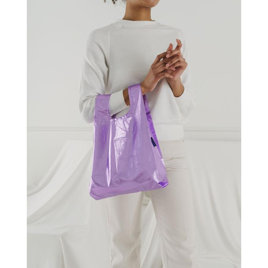 エコバッグ BAGGU 正規品 BABY BAGGU メタリックシリーズ 収納ポーチ レジ袋 折りたたみ ショッピングバッグ バグゥ ライラックメタリック | BAGGU | 02