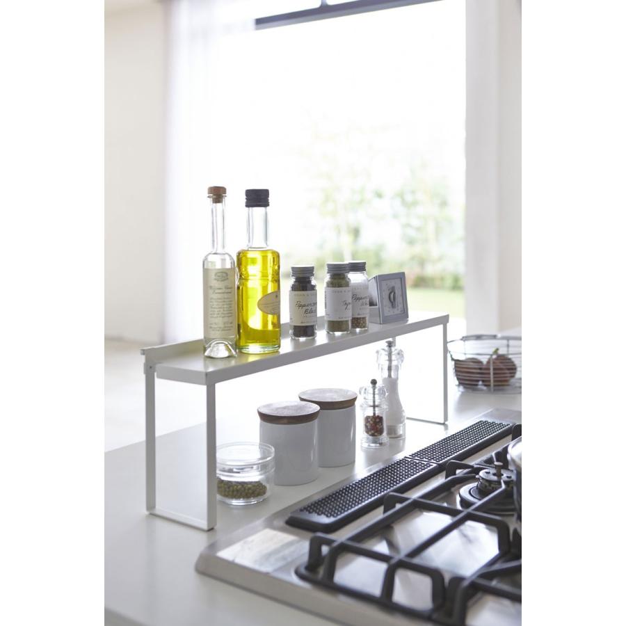 キッチン収納 正規品 TOWER タワー コンロ奥隙間ラック キッチン 隙間収納 ガスコンロ IH 収納ラック 山崎実業 ホワイト |  | 02