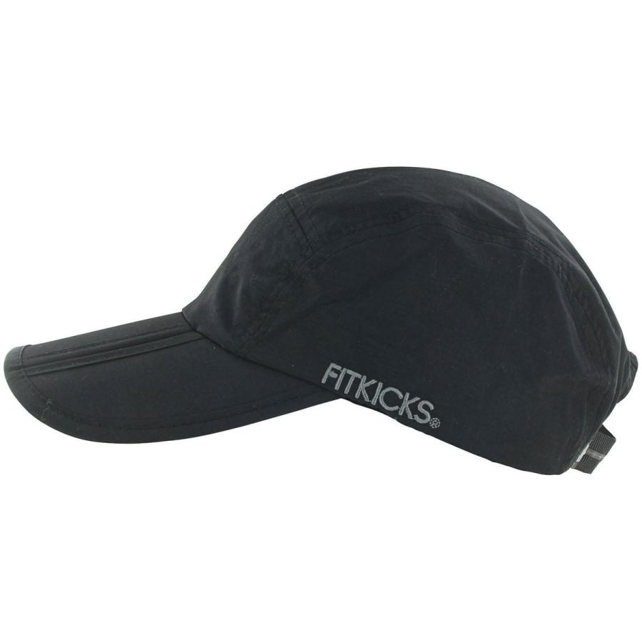 スポーツキャップ FITKICKS FOLDING CAP 折りたたみ ランニング ウォーキング コンパクト スポーツ帽子 フィットキックス ブラック | 