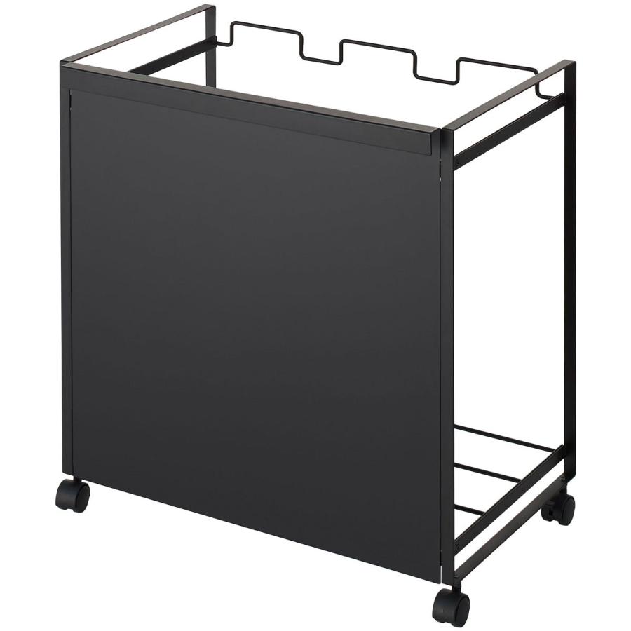 ゴミ箱 正規品 TOWER タワー 目隠し分別ダストワゴン 3分別 レジ袋対応 キャスター付き ダストボックス ごみ箱 山崎実業 ブラック | 