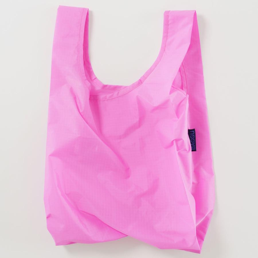 エコバッグ BAGGU 正規品 BABY BAGGU 無地 レジ袋 ポーチ付き 小さめサイズ 折りたたみ ショッピングバッグ バグゥ ブライトピンク | BAGGU