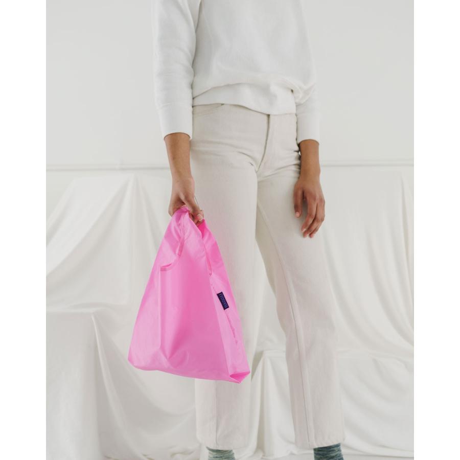 エコバッグ BAGGU 正規品 BABY BAGGU 無地 レジ袋 ポーチ付き 小さめサイズ 折りたたみ ショッピングバッグ バグゥ ブライトピンク | BAGGU | 01