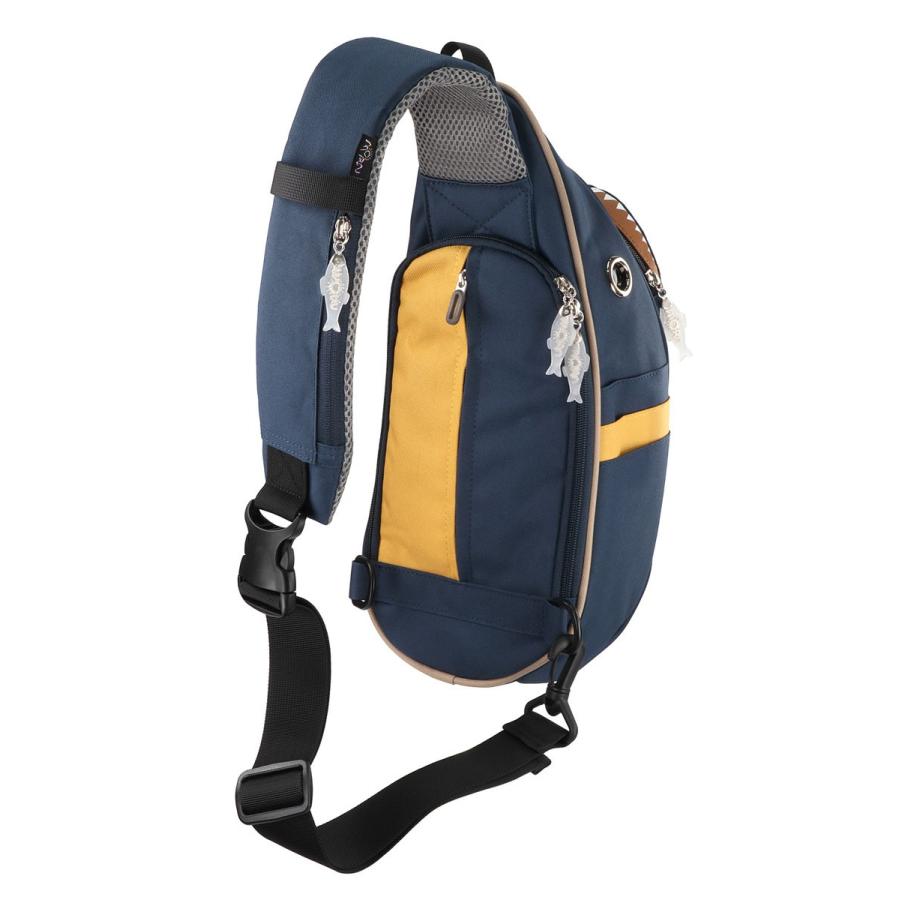 ウエストポーチ MORN CREATIONS シャークスリングバッグ ファスナー付きポケット ウエストバッグ モーンクリエイションズ コンビ ネイビー/マスタード |  | 05