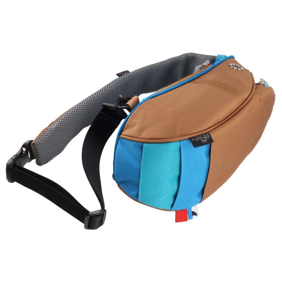 ウエストポーチ MORN CREATIONS シャークスリングバッグ ファスナー付きポケット ウエストバッグ モーンクリエイションズ コンビ ブラウン/ブルー |  | 04