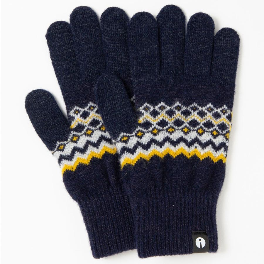 スマホ手袋 iTouch Gloves Lサイズ タッチパネル操作 スマートフォン対応 ウール スマホ対応 アイタッチグローブ ノルディック ネイビーxオレンジ | 