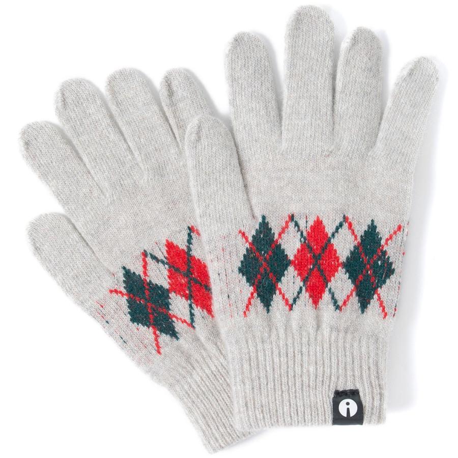 スマホ手袋 iTouch Gloves Sサイズ タッチパネル操作 スマートフォン対応 ウール スマホ対応手袋 アイタッチグローブ アーガイル ライトグレー | 
