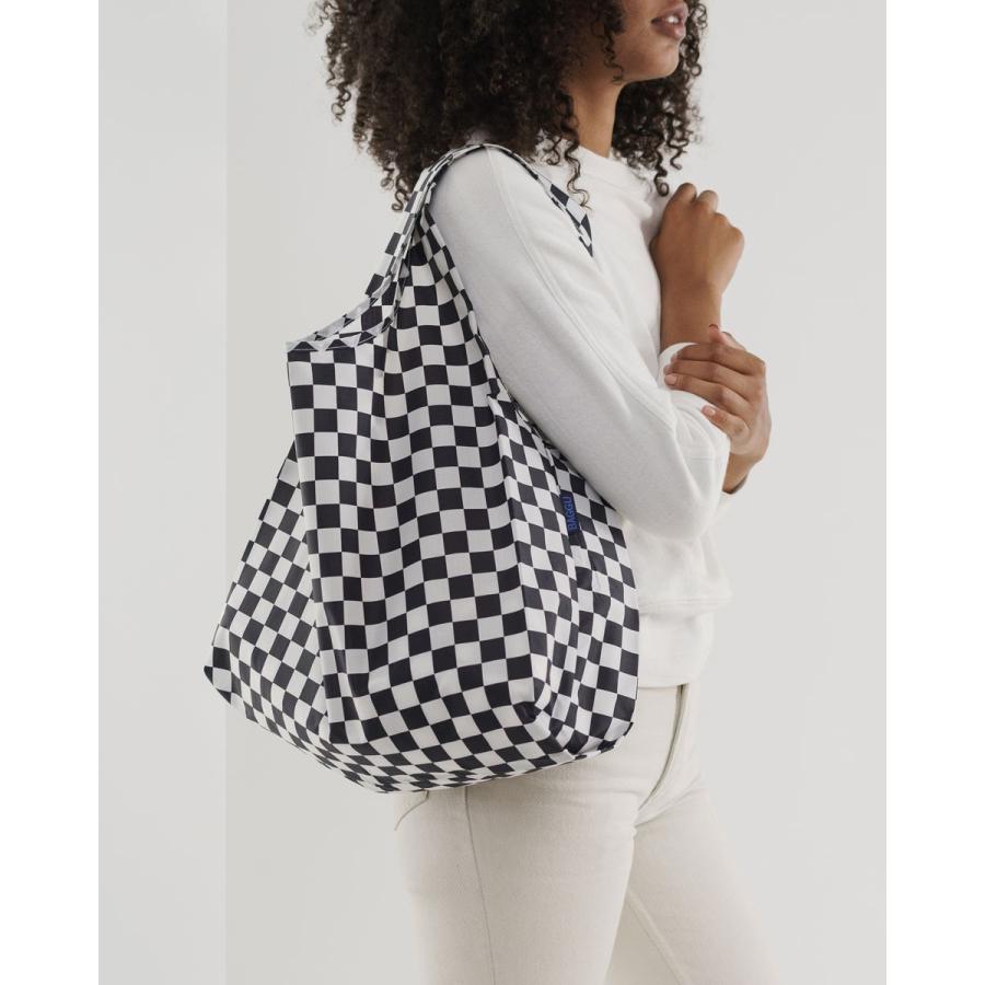 エコバッグ BAGGU 正規品 STANDARD BAGGU レジ袋 コンパクト ポーチ付き 折りたたみ ショッピングバッグ バグゥ チェッカーボードブラック | BAGGU | 02