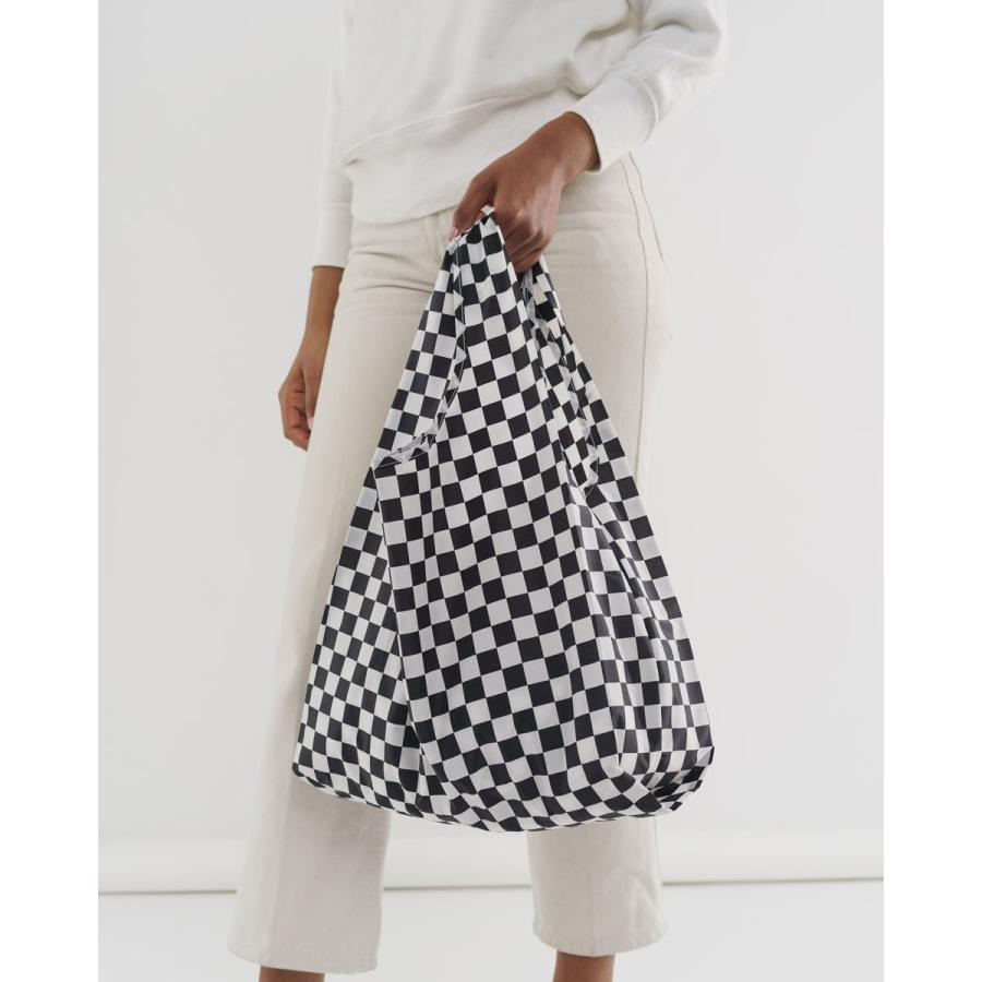 エコバッグ BAGGU 正規品 STANDARD BAGGU レジ袋 コンパクト ポーチ付き 折りたたみ ショッピングバッグ バグゥ チェッカーボードブラック | BAGGU | 03