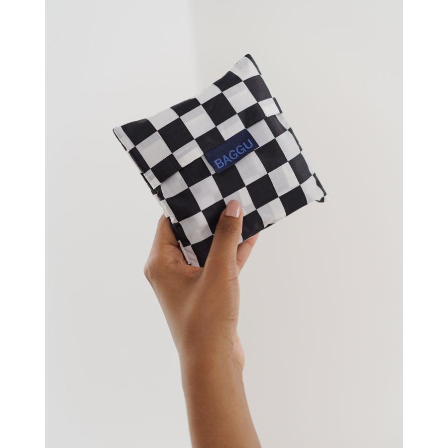エコバッグ BAGGU 正規品 STANDARD BAGGU レジ袋 コンパクト ポーチ付き 折りたたみ ショッピングバッグ バグゥ チェッカーボードブラック | BAGGU | 04