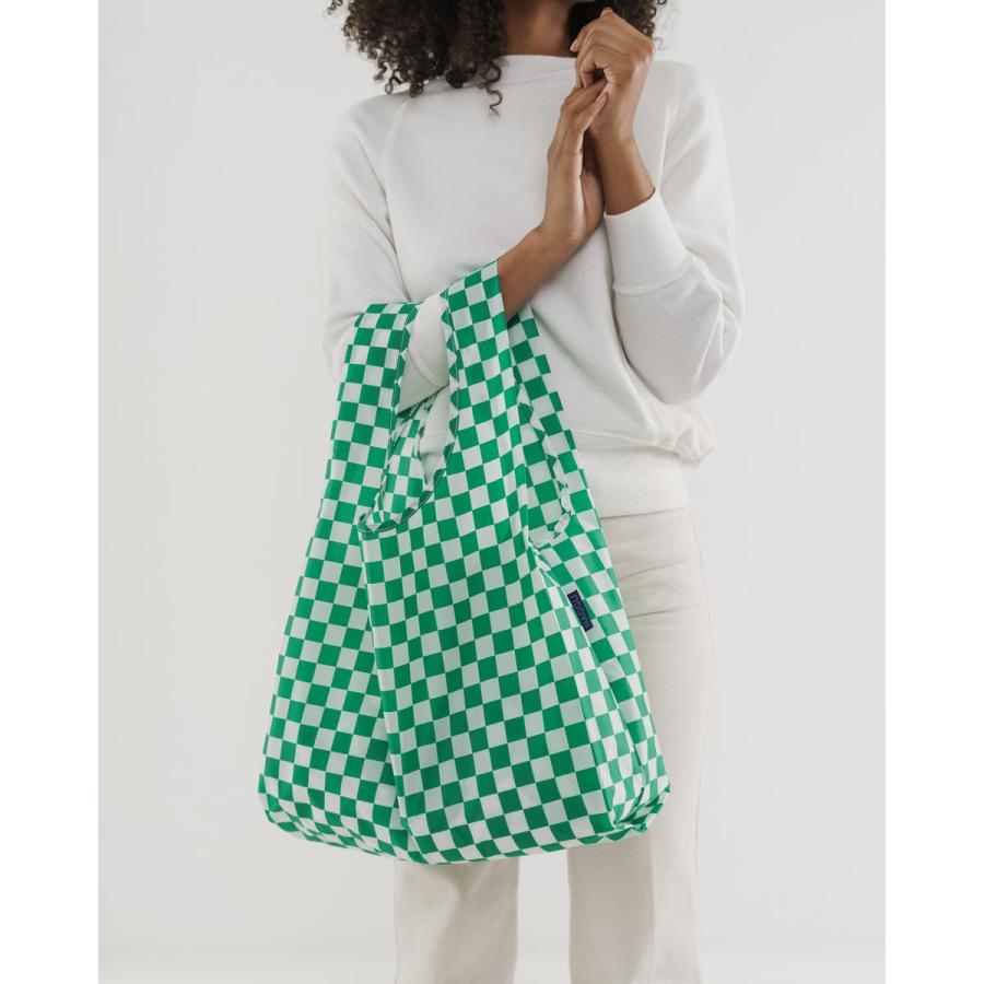 エコバッグ BAGGU 正規品 STANDARD BAGGU レジ袋 コンパクト ポーチ付き 折りたたみ ショッピングバッグ バグゥ チェッカーボードグリーン | BAGGU | 01