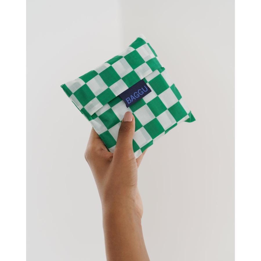 エコバッグ BAGGU 正規品 STANDARD BAGGU レジ袋 コンパクト ポーチ付き 折りたたみ ショッピングバッグ バグゥ チェッカーボードグリーン | BAGGU | 04