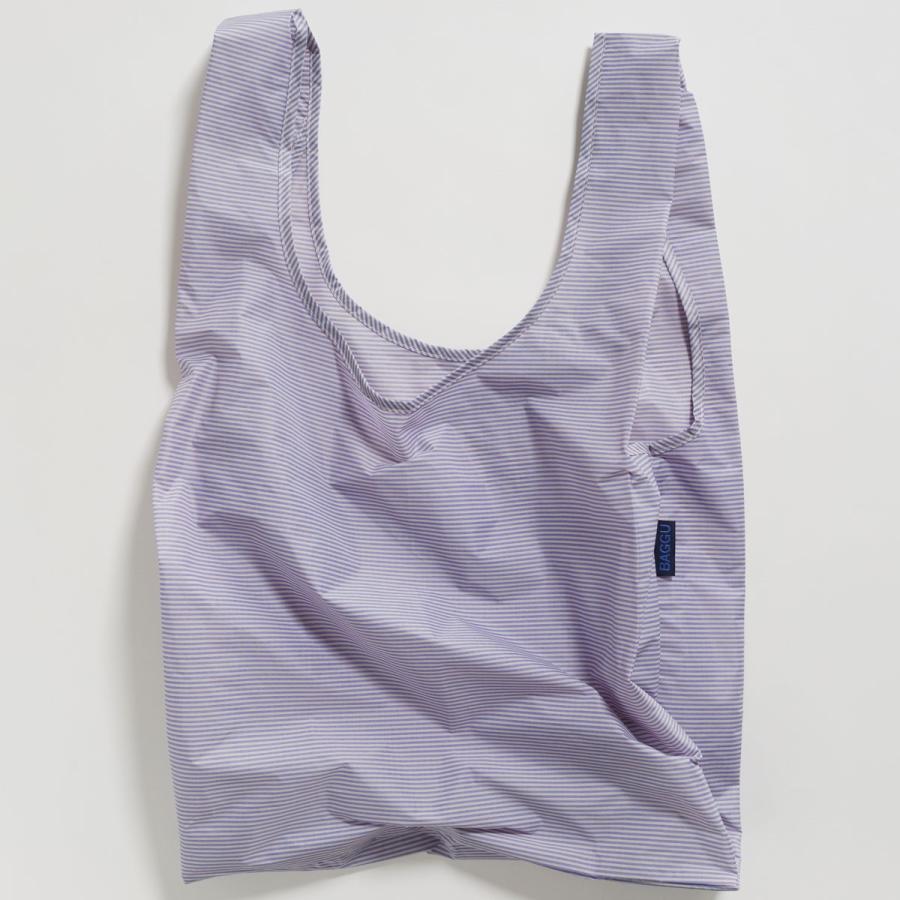 エコバッグ BAGGU 正規品 STANDARD BAGGU レジ袋 コンパクト ポーチ付き 折りたたみ ショッピングバッグ バグゥ マイクロストライプブルー | BAGGU