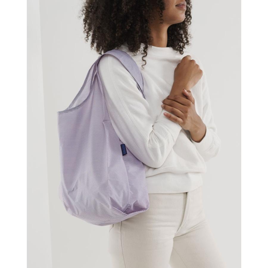 エコバッグ BAGGU 正規品 STANDARD BAGGU レジ袋 コンパクト ポーチ付き 折りたたみ ショッピングバッグ バグゥ マイクロストライプブルー | BAGGU | 02