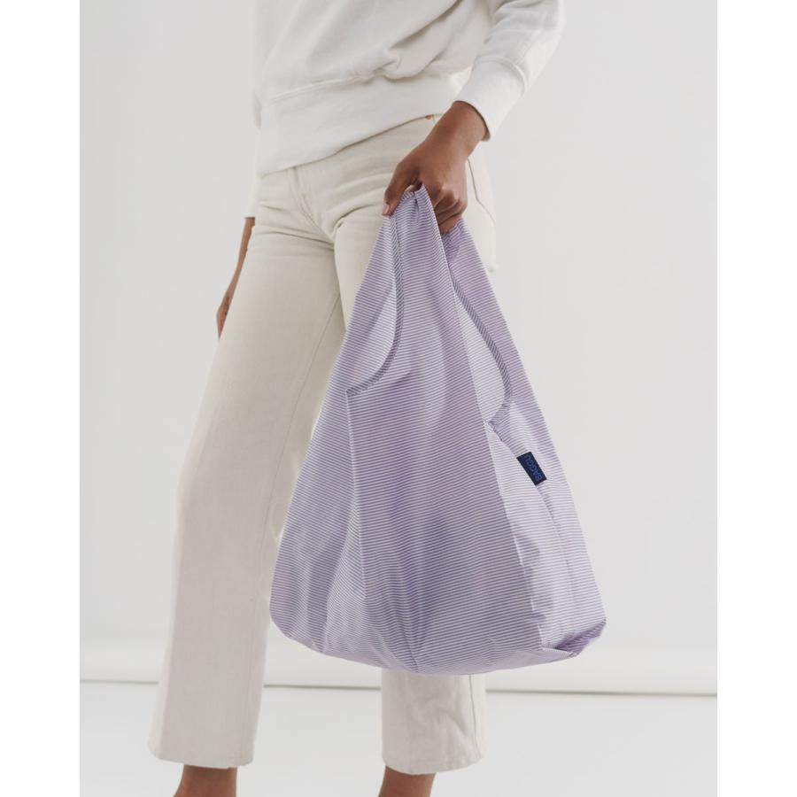 エコバッグ BAGGU 正規品 STANDARD BAGGU レジ袋 コンパクト ポーチ付き 折りたたみ ショッピングバッグ バグゥ マイクロストライプブルー | BAGGU | 03