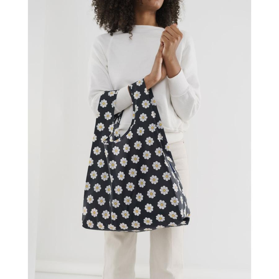 エコバッグ BAGGU 正規品 STANDARD BAGGU レジ袋 コンパクト ポーチ付き 折りたたみ ショッピングバッグ バグゥ ブラックデイジー | BAGGU | 01