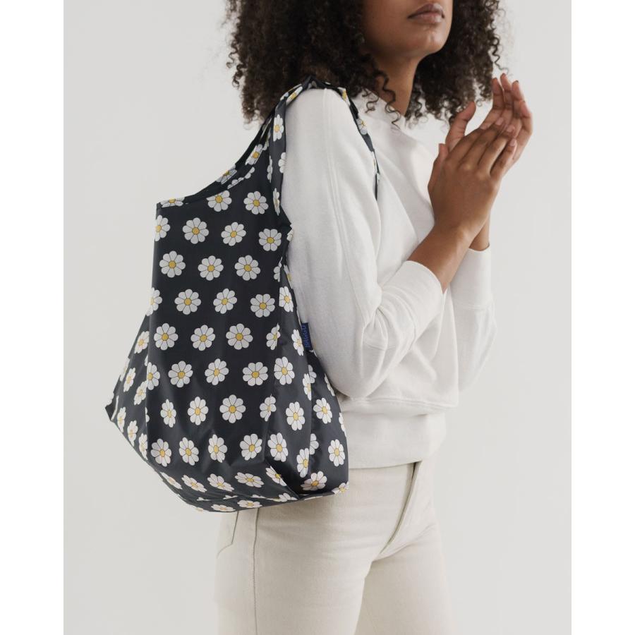 エコバッグ BAGGU 正規品 STANDARD BAGGU レジ袋 コンパクト ポーチ付き 折りたたみ ショッピングバッグ バグゥ ブラックデイジー | BAGGU | 02
