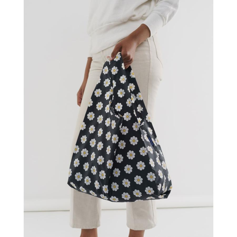 エコバッグ BAGGU 正規品 STANDARD BAGGU レジ袋 コンパクト ポーチ付き 折りたたみ ショッピングバッグ バグゥ ブラックデイジー | BAGGU | 03