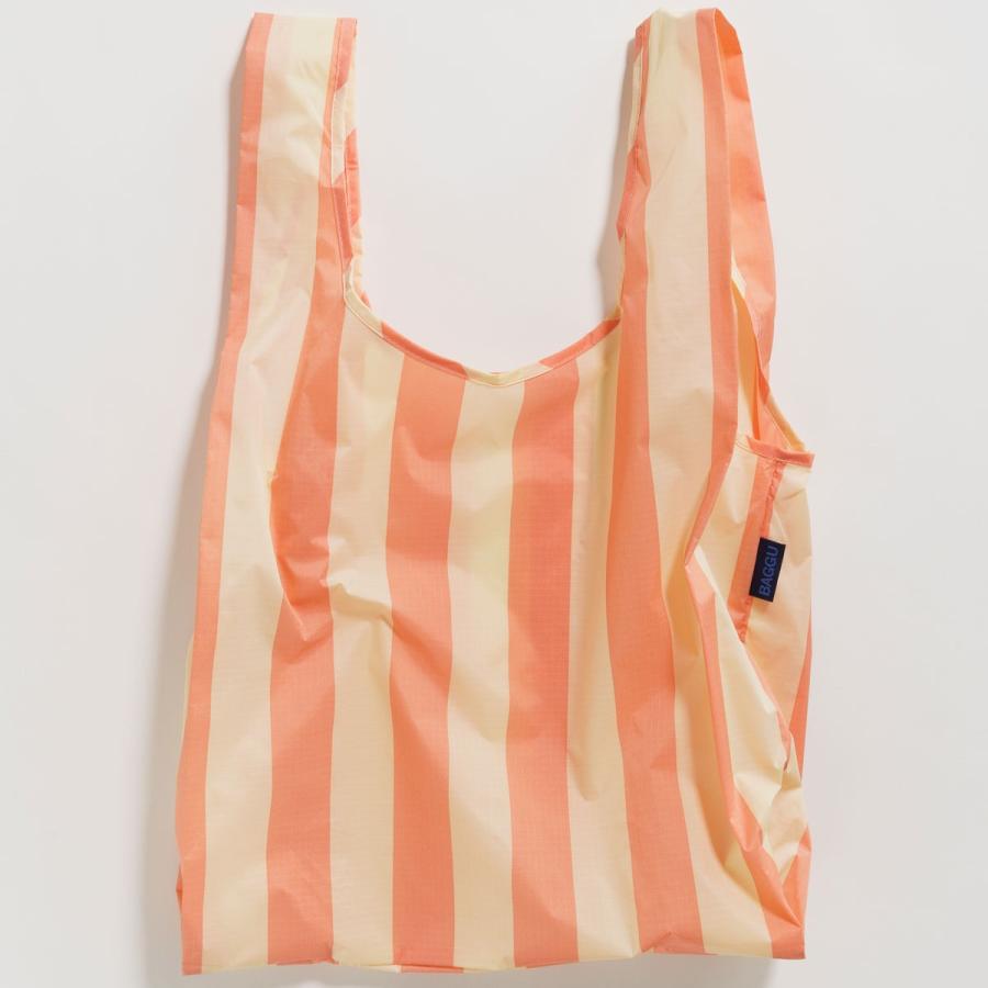 エコバッグ BAGGU 正規品 STANDARD BAGGU レジ袋 コンパクト 折りたたみ ショッピングバッグ バグゥ ストライプ ブリックオレンジxクリーム | BAGGU