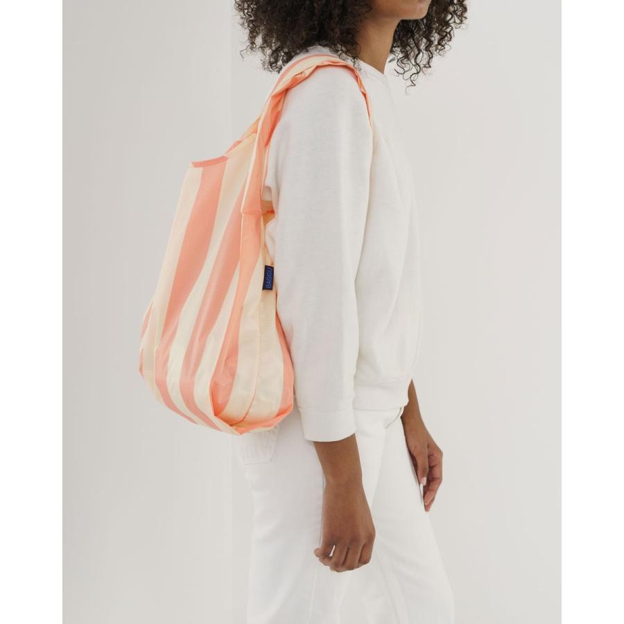 エコバッグ BAGGU 正規品 STANDARD BAGGU レジ袋 コンパクト 折りたたみ ショッピングバッグ バグゥ ストライプ ブリックオレンジxクリーム | BAGGU | 01