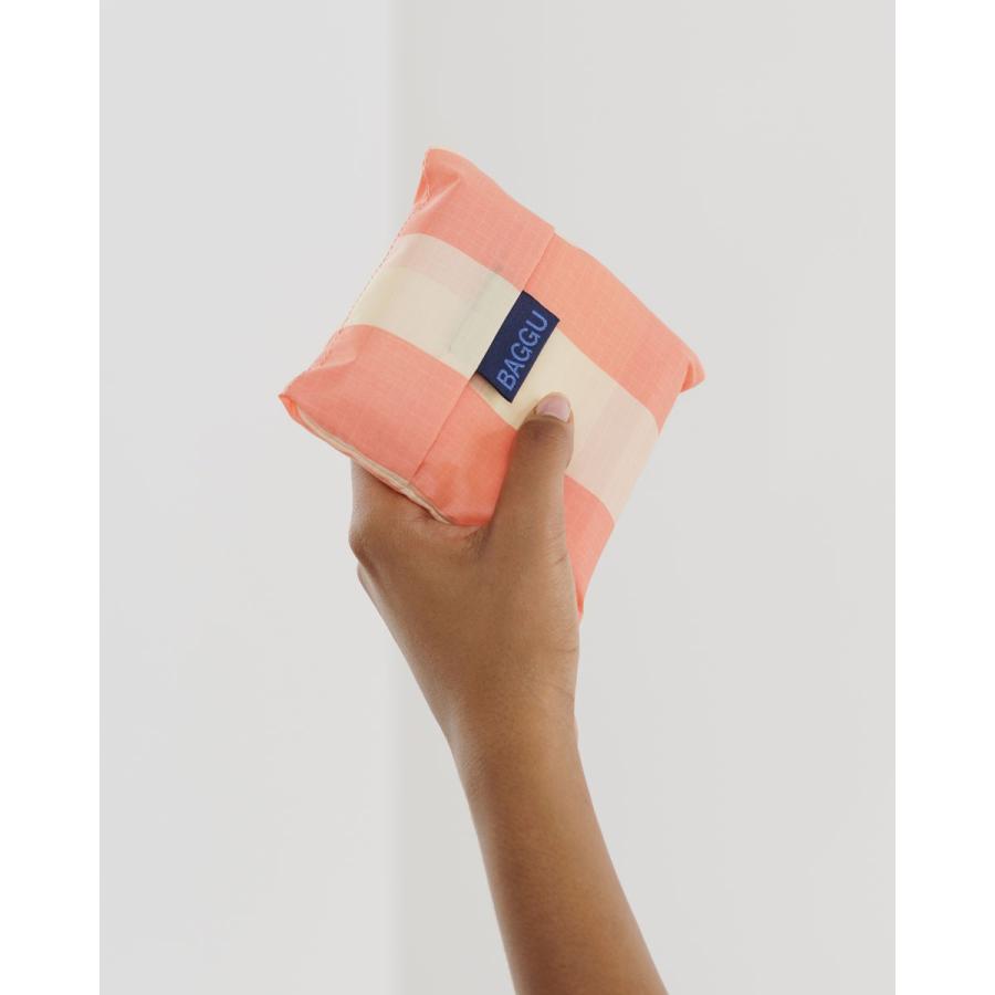エコバッグ BAGGU 正規品 STANDARD BAGGU レジ袋 コンパクト 折りたたみ ショッピングバッグ バグゥ ストライプ ブリックオレンジxクリーム | BAGGU | 03