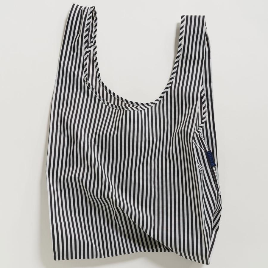 エコバッグ BAGGU 正規品 STANDARD BAGGU レジ袋 コンパクト 折りたたみ ショッピングバッグ バグゥ ストライプ ブラックｘホワイト | BAGGU