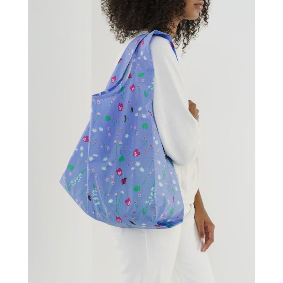 エコバッグ BAGGU 正規品 STANDARD BAGGU レジ袋 コンパクト ポーチ付き 折りたたみ バグゥ ブルーワイルドフラワー | BAGGU | 01