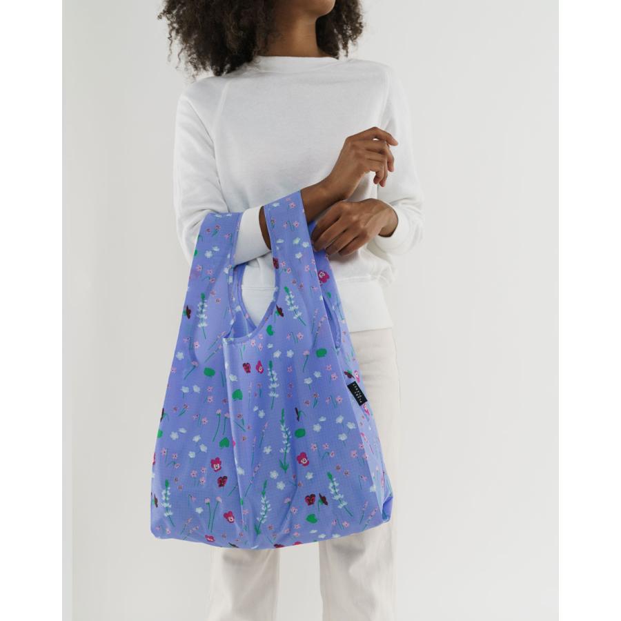 エコバッグ BAGGU 正規品 STANDARD BAGGU レジ袋 コンパクト ポーチ付き 折りたたみ バグゥ ブルーワイルドフラワー | BAGGU | 02