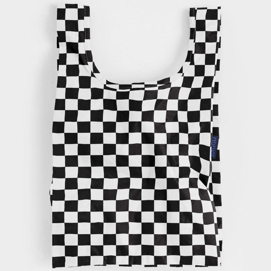 エコバッグ BAGGU 正規品 BABY BAGGU レジ袋 ポーチ付き 小さめサイズ 折りたたみ ショッピングバッグ バグゥ チェッカーボードブラック | BAGGU
