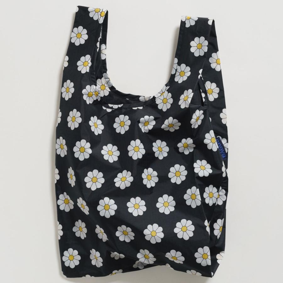 エコバッグ BAGGU 正規品 BABY BAGGU レジ袋 ポーチ付き 小さめサイズ 折りたたみ ショッピングバッグ バグゥ ブラックデイジー | BAGGU