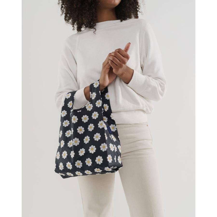 エコバッグ BAGGU 正規品 BABY BAGGU レジ袋 ポーチ付き 小さめサイズ 折りたたみ ショッピングバッグ バグゥ ブラックデイジー | BAGGU | 01