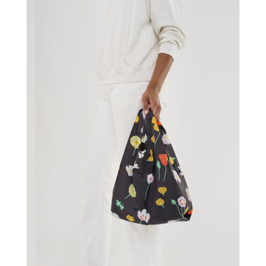エコバッグ BAGGU 正規品 BABY BAGGU レジ袋 ポーチ付き 小さめサイズ 折りたたみ ショッピングバッグ バグゥ ブラックワイルドフラワー | BAGGU | 02