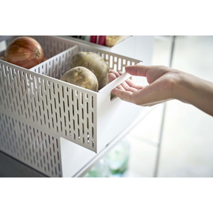 野菜ストッカー 山崎実業 Tower ベジタブルストッカー スタッキング対応 可動式仕切り 根菜 野菜かご Yamazaki ホワイト 175 美しく暮らす C D F 通販 Yahoo ショッピング