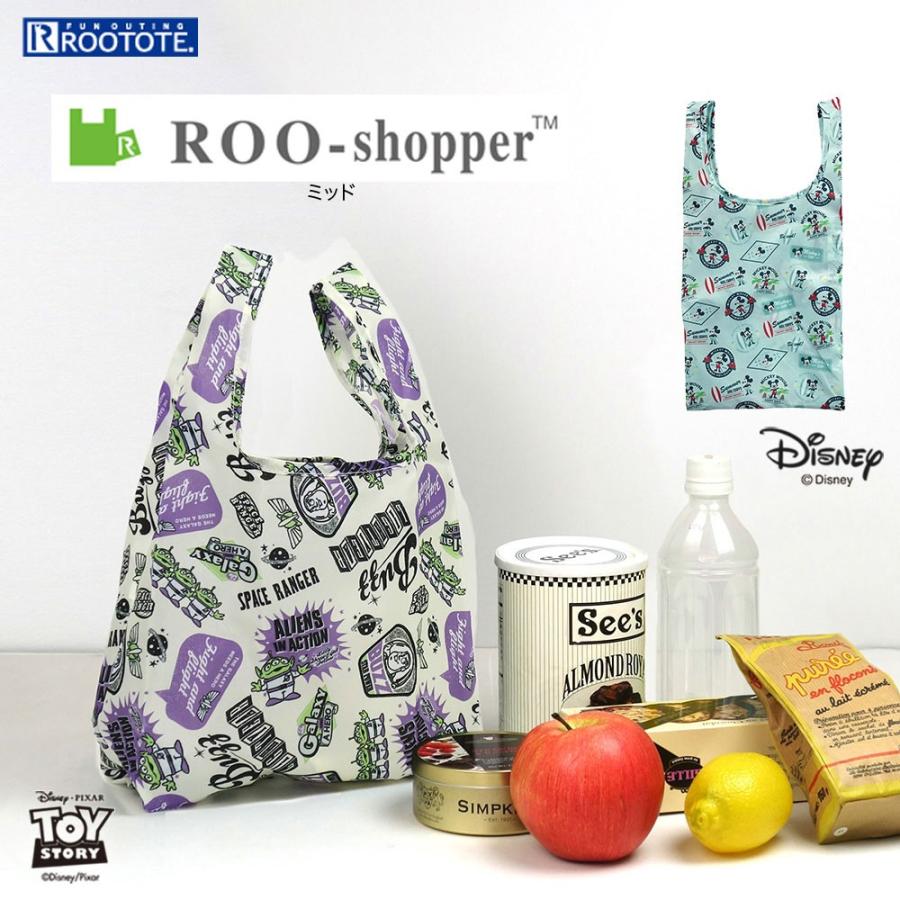エコバッグ ルートート IP.ルーショッパーMID.ディズニー ポケット コンパクト収納 折りたたみ ショッピングバッグ ROOTOTE ミッキー | ROOTOTE | 01