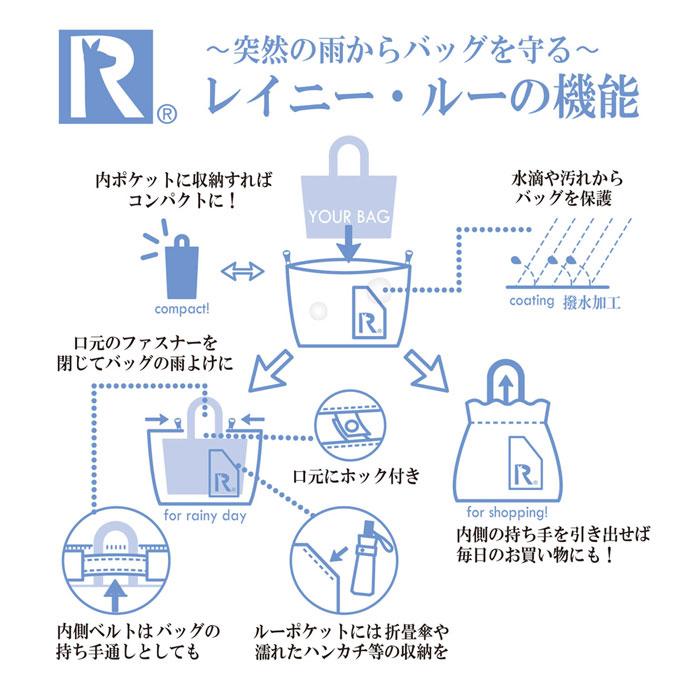 エコバッグ ルートート IP.レイニールーピーナッツ-5V バッグカバー スヌーピー 撥水加工 折りたたみ ショッピングバッグ ROOTOTE サーフ | ROOTOTE | 07