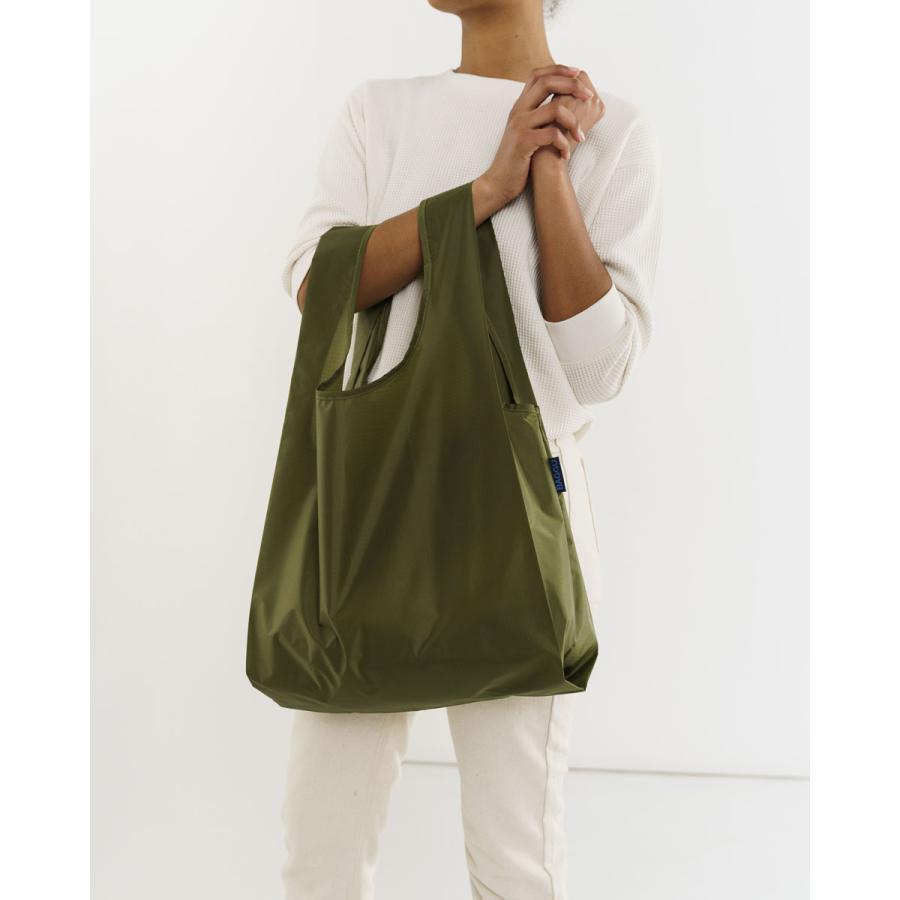 エコバッグ BAGGU 正規品 STANDARD BAGGU 無地 レジ袋 コンパクト ポーチ付き 折りたたみ ショッピングバッグ バグゥ オリーブグリーン | BAGGU | 03