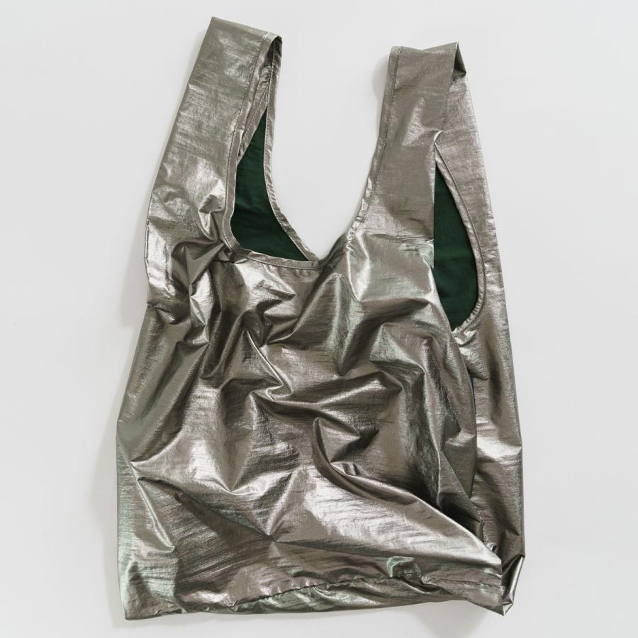 エコバッグ BAGGU 正規品 STANDARD BAGGU メタリック 定番 人気 デザイン レジ袋 折りたたみ ショッピングバッグ バグゥ ピューター | BAGGU