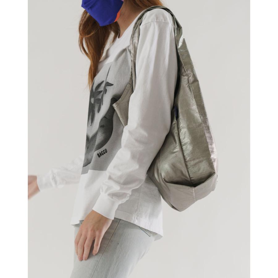 エコバッグ BAGGU 正規品 STANDARD BAGGU メタリック 定番 人気 デザイン レジ袋 折りたたみ ショッピングバッグ バグゥ ピューター | BAGGU | 02