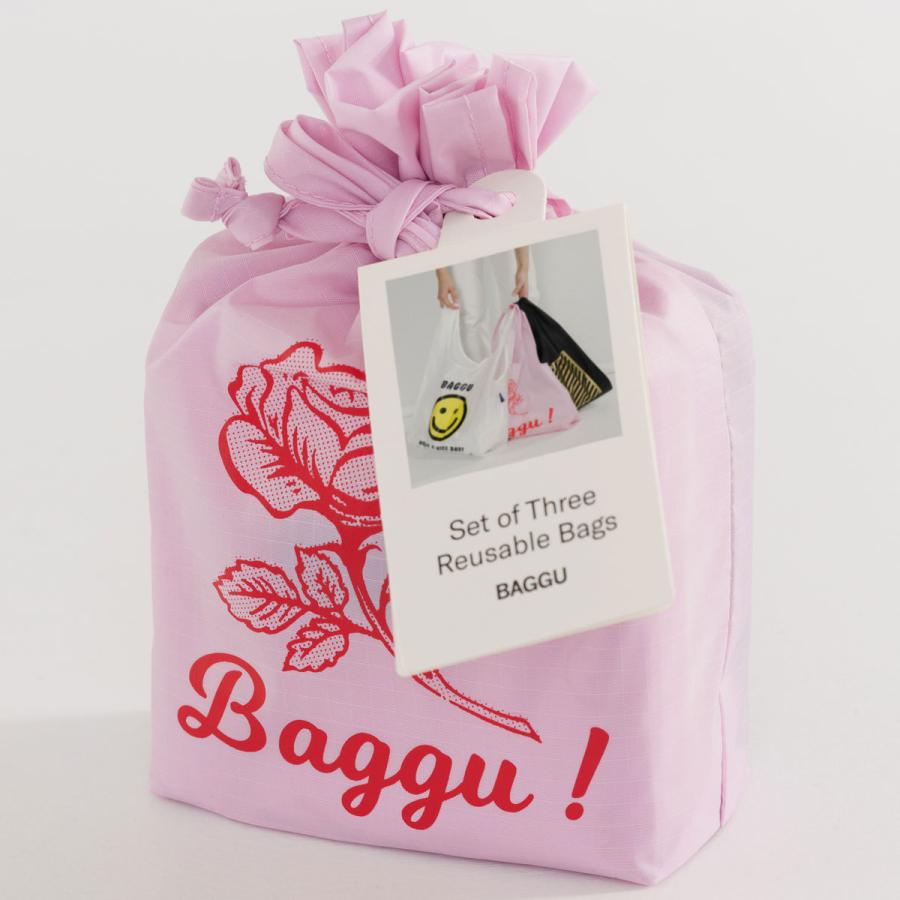 エコバッグ BAGGU 正規品 STANDARD BAGGU SET of 3 巾着入り 3個セット ギフト おしゃれ 折りたたみ ショッピングバッグ バグゥ Thank you | BAGGU