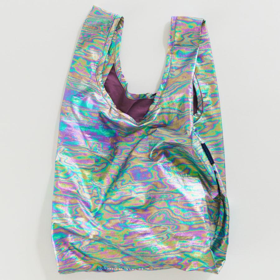 エコバッグ BAGGU 正規品 BABY BAGGU メタリック 定番 人気 デザイン 小さめサイズ 折りたたみ ショッピングバッグ バグゥ レインボー | BAGGU