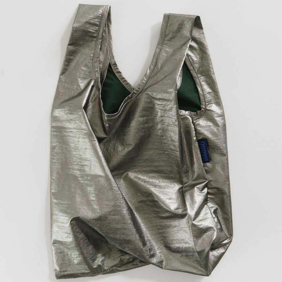 エコバッグ BAGGU 正規品 BABY BAGGU メタリック 定番 人気 デザイン 小さめサイズ 折りたたみ ショッピングバッグ バグゥ ピューター | BAGGU